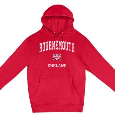 Bournemouth England Vintage Athletic Sports Design Premium Pullover Hoodie