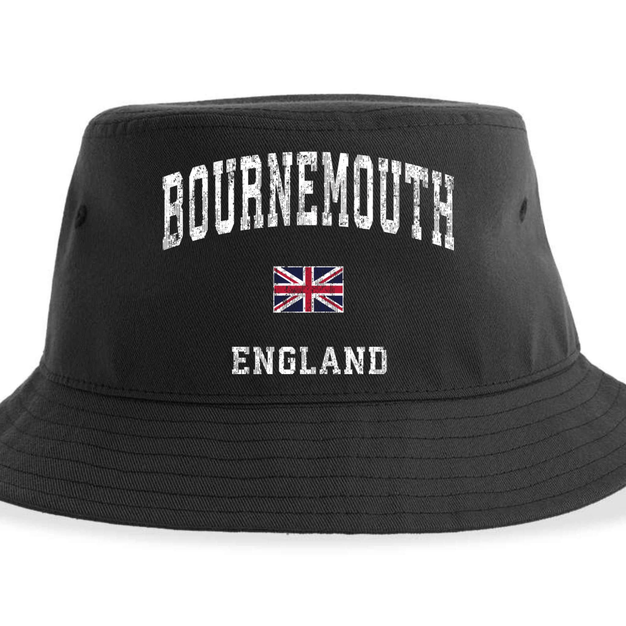 Bournemouth England Vintage Athletic Sports Sustainable Bucket Hat