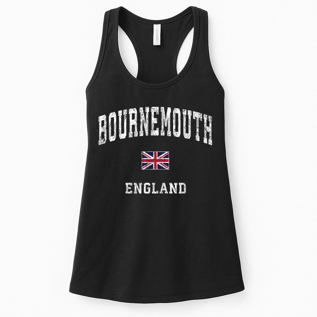 Bournemouth England Vintage Athletic Sports Womens Tank Top