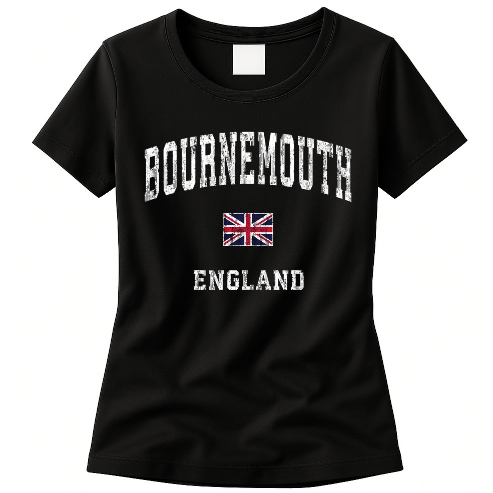 Bournemouth England Vintage Athletic Sports Womens T-Shirt