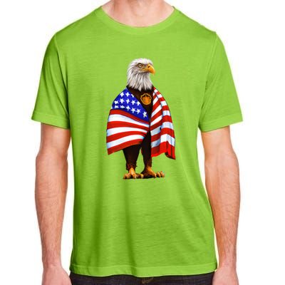 Bald Eagle Wearing An American Flag Great Gift Patriotic Eagle Great Gift Adult ChromaSoft Performance T-Shirt