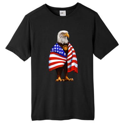 Bald Eagle Wearing An American Flag Great Gift Patriotic Eagle Great Gift Tall Fusion ChromaSoft Performance T-Shirt