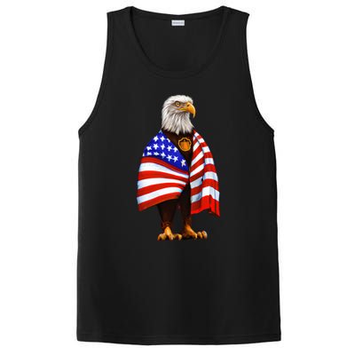 Bald Eagle Wearing An American Flag Great Gift Patriotic Eagle Great Gift PosiCharge Competitor Tank