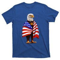 Bald Eagle Wearing An American Flag Great Gift Patriotic Eagle Great Gift T-Shirt