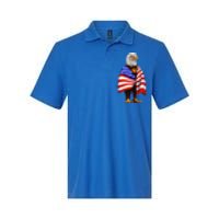 Bald Eagle Wearing An American Flag Great Gift Patriotic Eagle Great Gift Softstyle Adult Sport Polo