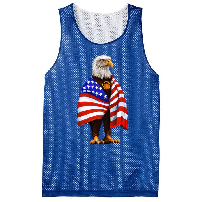 Bald Eagle Wearing An American Flag Great Gift Patriotic Eagle Great Gift Mesh Reversible Basketball Jersey Tank