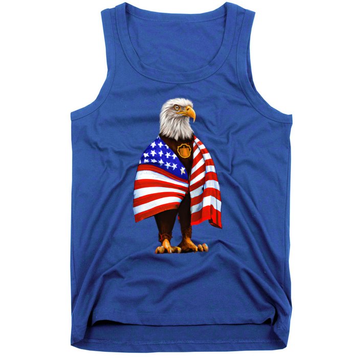 Bald Eagle Wearing An American Flag Great Gift Patriotic Eagle Great Gift Tank Top