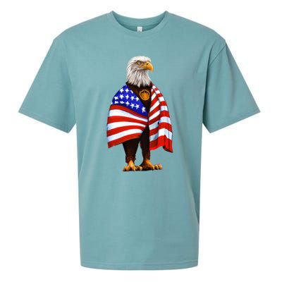 Bald Eagle Wearing An American Flag Great Gift Patriotic Eagle Great Gift Sueded Cloud Jersey T-Shirt