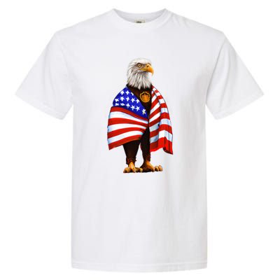 Bald Eagle Wearing An American Flag Great Gift Patriotic Eagle Great Gift Garment-Dyed Heavyweight T-Shirt