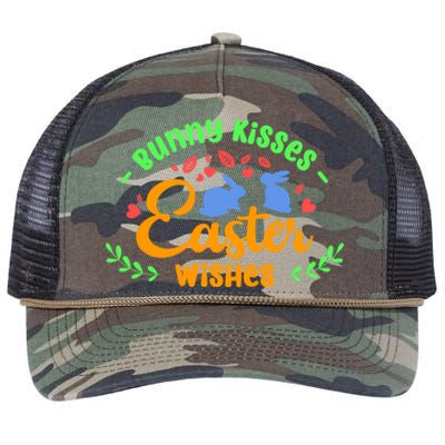 Bunny Easter Wishes Rabbit Owner Lover Gift Retro Rope Trucker Hat Cap