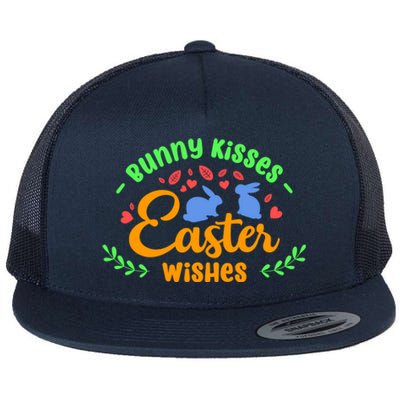 Bunny Easter Wishes Rabbit Owner Lover Gift Flat Bill Trucker Hat