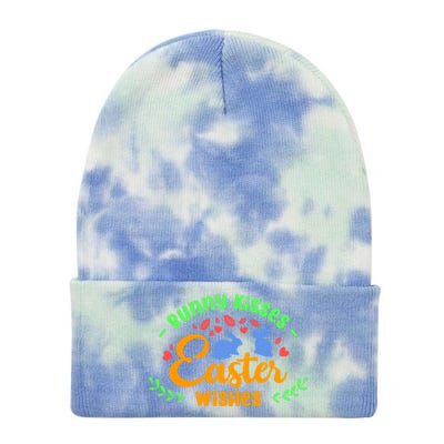 Bunny Easter Wishes Rabbit Owner Lover Gift Tie Dye 12in Knit Beanie