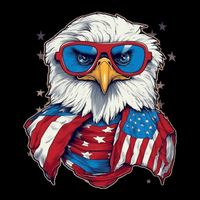 Bald Eagle With American Flag IA Stripe Pom Pom Beanie