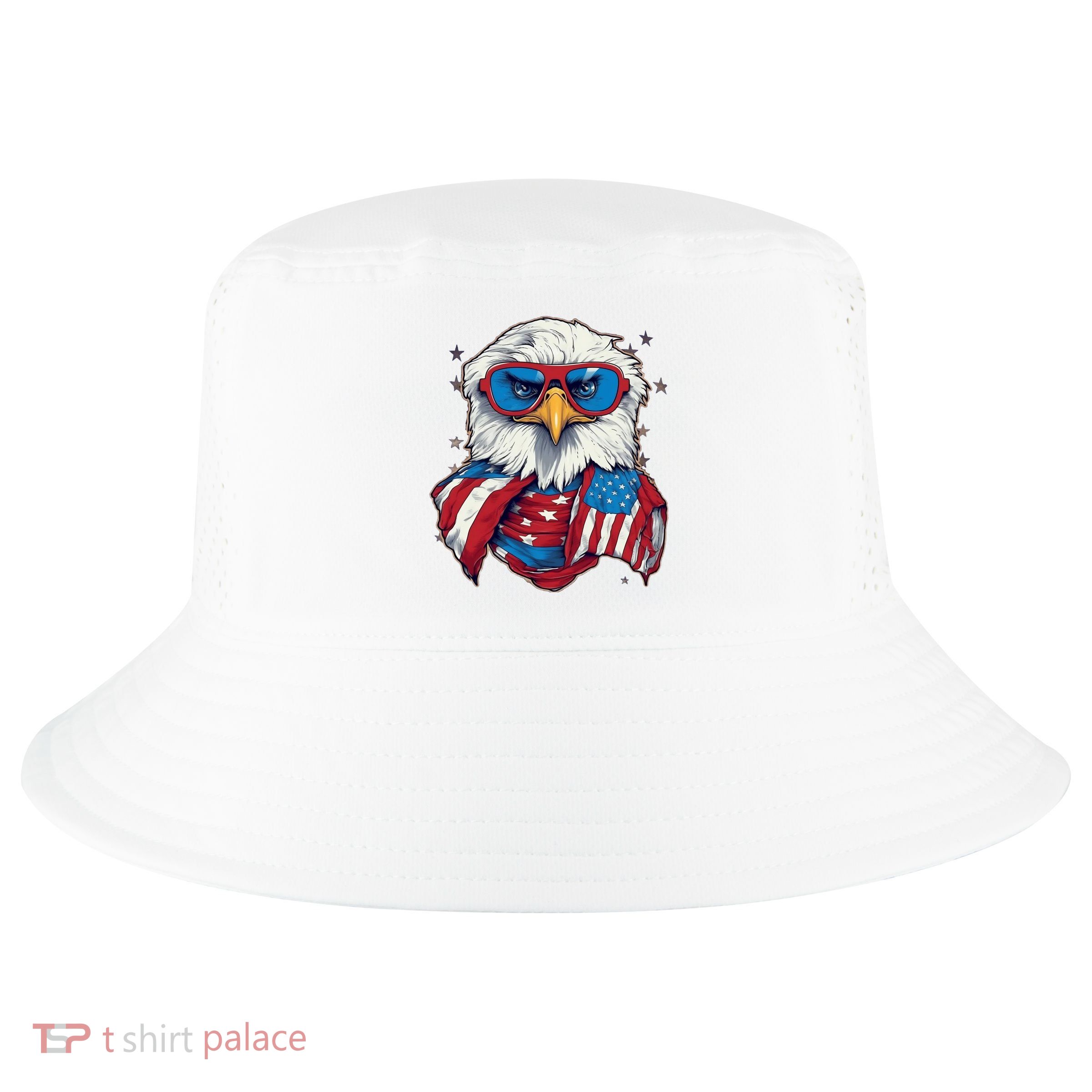 Bald Eagle With American Flag IA Cool Comfort Performance Bucket Hat