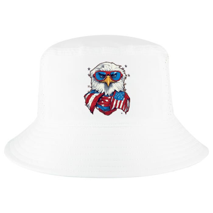 Bald Eagle With American Flag IA Cool Comfort Performance Bucket Hat