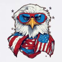 Bald Eagle With American Flag IA Cool Comfort Performance Bucket Hat
