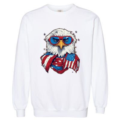 Bald Eagle With American Flag IA Garment-Dyed Sweatshirt