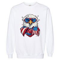 Bald Eagle With American Flag IA Garment-Dyed Sweatshirt