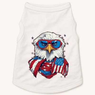Bald Eagle With American Flag IA Doggie Tank