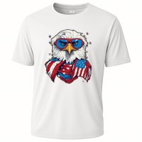 Bald Eagle With American Flag IA Cooling Performance Crew T-Shirt