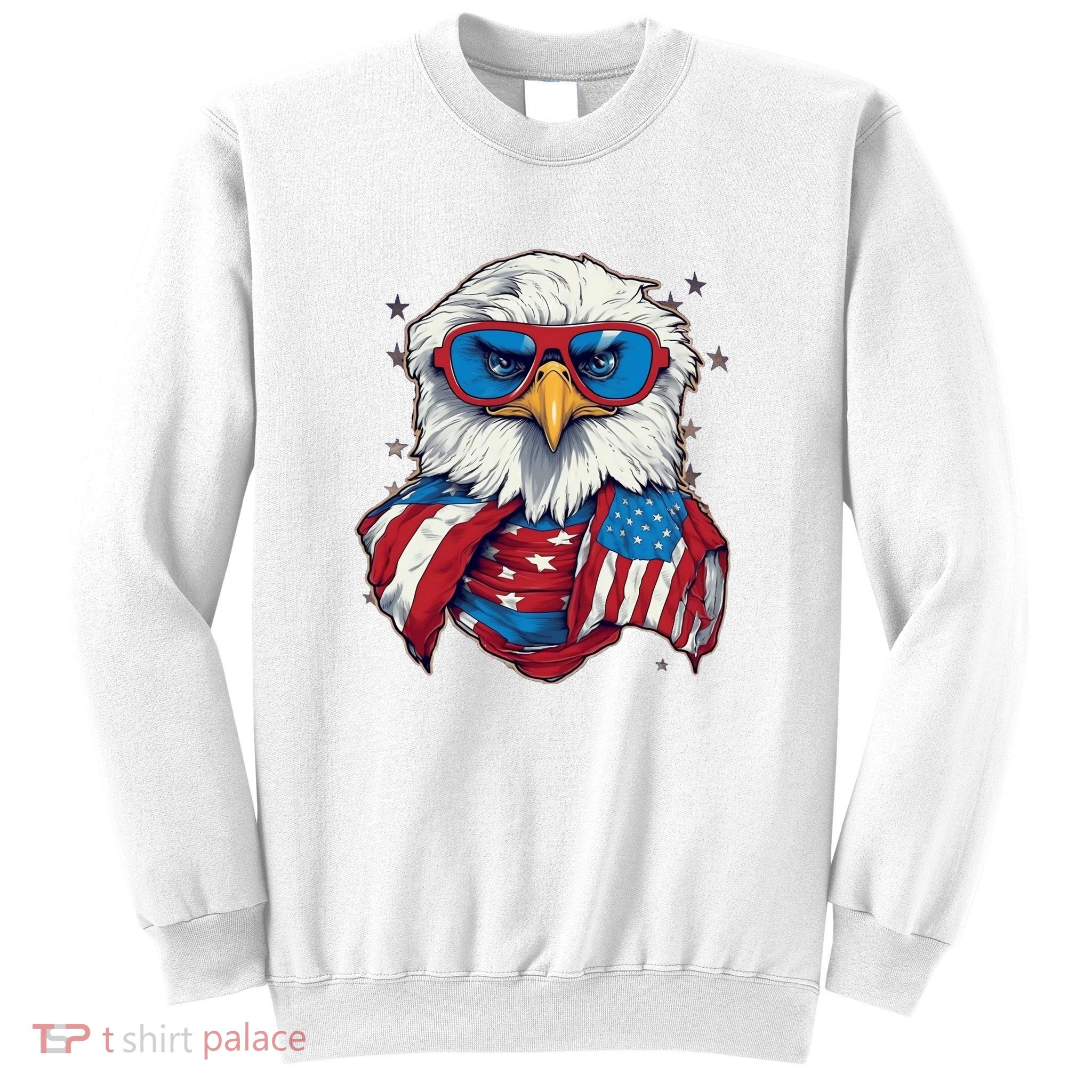 Bald Eagle With American Flag IA Sweatshirt