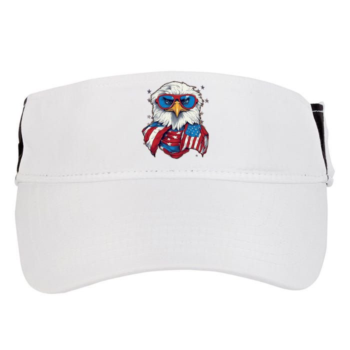 Bald Eagle With American Flag IA Adult Drive Performance Visor