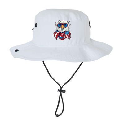 Bald Eagle With American Flag IA Bucket Hat