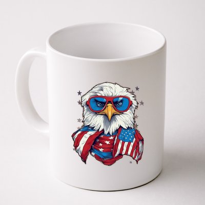 Bald Eagle With American Flag IA Mug
