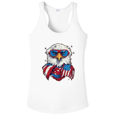 Bald Eagle With American Flag IA Ladies PosiCharge Competitor Racerback Tank