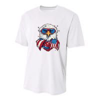 Bald Eagle With American Flag IA Youth Performance Sprint T-Shirt