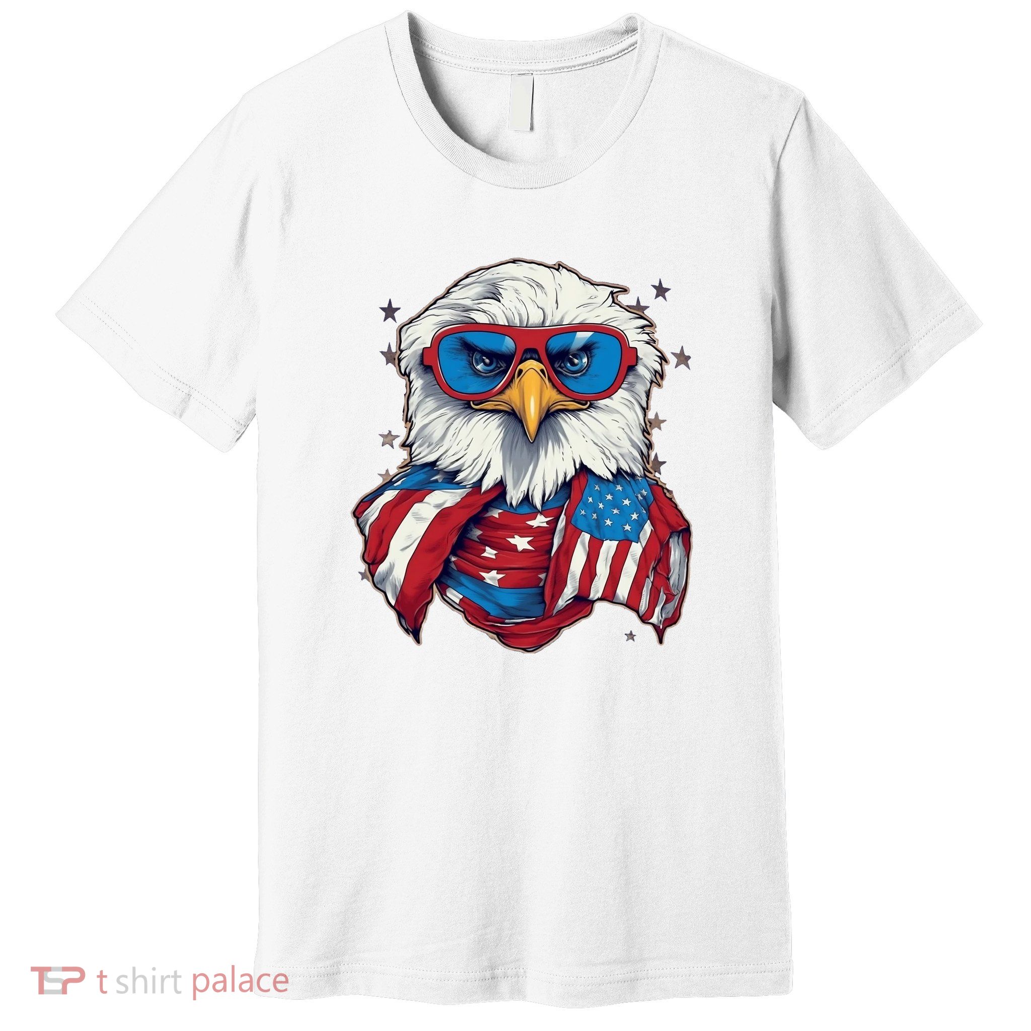 Bald Eagle With American Flag IA Premium T-Shirt