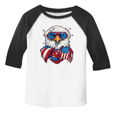 Bald Eagle With American Flag IA Toddler Fine Jersey T-Shirt
