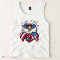 Bald Eagle With American Flag IA Tank Top