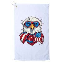 Bald Eagle With American Flag IA Golf Towel