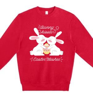 Bunny Easter Wishes! Cute Easter Design! Great Gift Premium Crewneck Sweatshirt