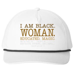 Black Educated Woman Quote Snapback Five-Panel Rope Hat