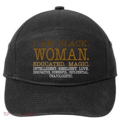Black Educated Woman Quote 7-Panel Snapback Hat