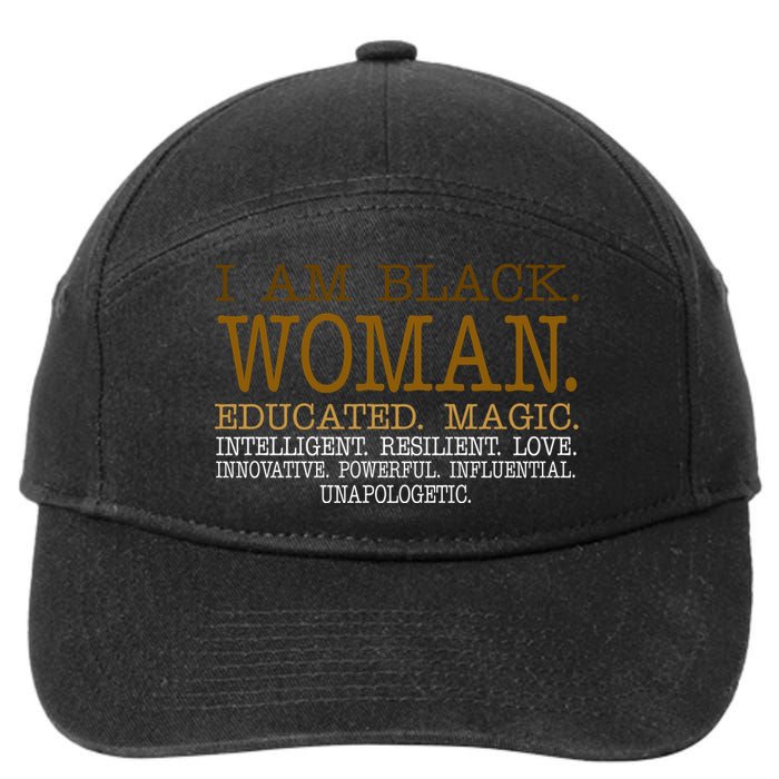 Black Educated Woman Quote 7-Panel Snapback Hat