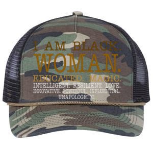 Black Educated Woman Quote Retro Rope Trucker Hat Cap