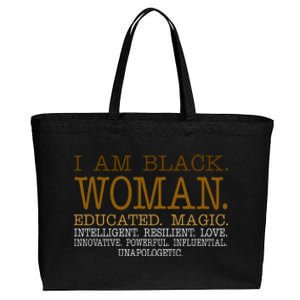 Black Educated Woman Quote Cotton Canvas Jumbo Tote