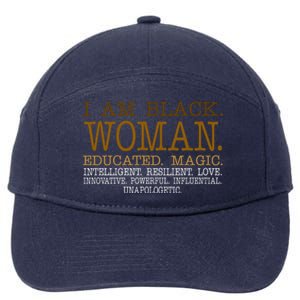 Black Educated Woman Quote 7-Panel Snapback Hat