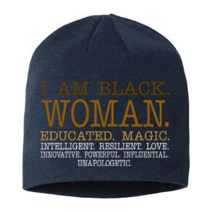 Black Educated Woman Quote Sustainable Beanie