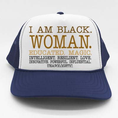 Black Educated Woman Quote Trucker Hat