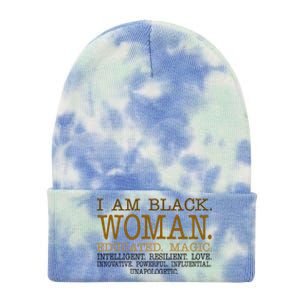 Black Educated Woman Quote Tie Dye 12in Knit Beanie