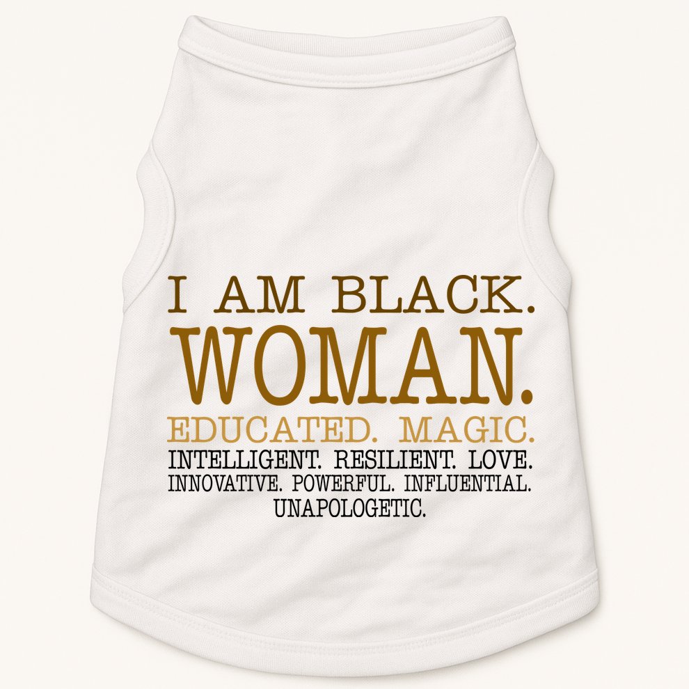 Black Educated Woman Quote Doggie Tank