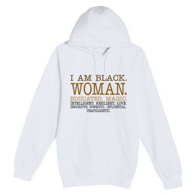 Black Educated Woman Quote Premium Pullover Hoodie