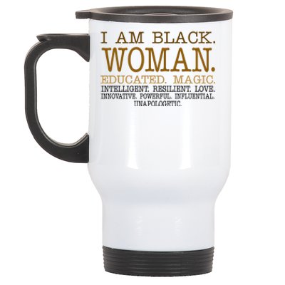 Black Educated Woman Quote Stainless Steel Travel Mug