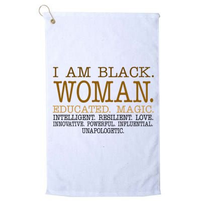 Black Educated Woman Quote Golf Towel