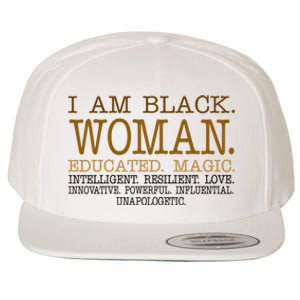 Black Educated Woman Quote Wool Snapback Cap