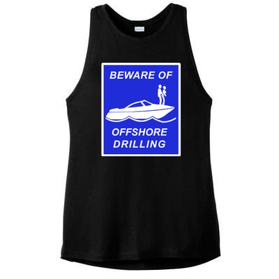 Beware Of Offshore Drilling Funny Boat Ladies PosiCharge Tri-Blend Wicking Tank